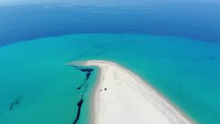 Possidi above Drone video in 4k from the the sandy peninsula of Possidi in Halkidiki Greece [upl. by Anamuj]