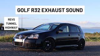 Golf R32 mk5 exhaust sound  revs tunnel acceleration drive by [upl. by Arihsaj]