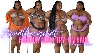 Fashion Nova Swimsuit TryOn Haul  Plus Size Edition 3x [upl. by Eneli]