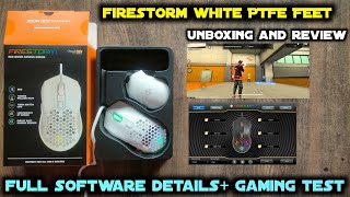 COSMIC BYTE Firestorm Mouse  Unboxing  Software Review  White  RGB with PTFE Feet  Gaming Test [upl. by Notsirhc]