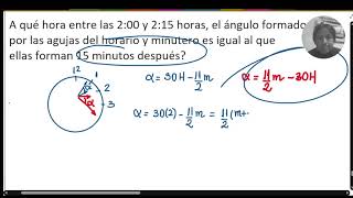 A qué hora entre las 200 y 215 horas el ángulo formado por las agujas del hora  Cronometria  RM [upl. by Kippy]