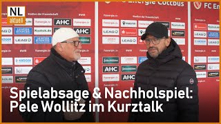 FC Energie Cottbus  Wollitz zur Spielabsage und Nachholspiel [upl. by Ahsinev]