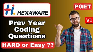 1 Hexaware On Campus Preparation 2023  Previous Year Coding Questions  PGET  UBK Anna [upl. by Etteuqram758]