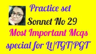 Sonnet No 29 Practice SetObjective Type QuestionsMcqs [upl. by Levey353]