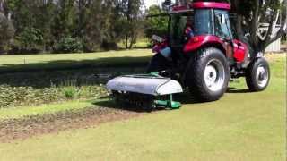 Hollow coring a golf green [upl. by Aiclid]