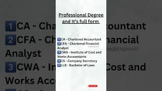 Professional degree amp its full form shorts shortsfeedindiaProfessionaldegree deepikasgkworld [upl. by Frolick]