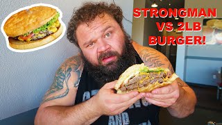 Strongman Takes On GIANT Burger Challenge [upl. by Rosemary567]