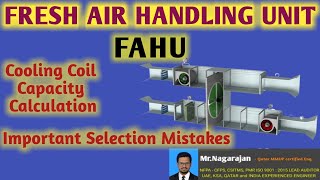 Problem on Cooling Coil Selection l FAHU Cooling Coil Capacity Calculation l Design of FAHU Units [upl. by Morey139]