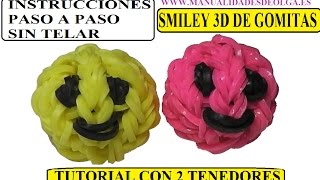 COMO HACER UNA CARITA FELIZ 3D SMILEY 3D CHARM SIN TELAR CON DOS TENEDORES [upl. by Alida]