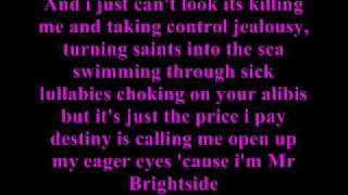 The killers Mr brightside lyrics [upl. by Trammel394]