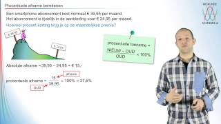 Procenten  procentuele afname berekenen  WiskundeAcademie [upl. by Daht]