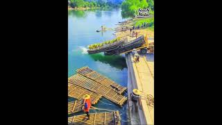 trip on a bamboo raft down the Li River in China [upl. by Halilahk]