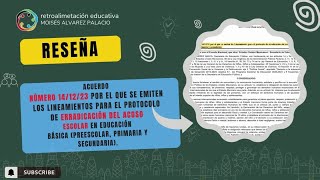 ACUERDO 141223 Lineamientos para el protocolo de erradicación del acoso escolar en EB [upl. by Jarvis49]