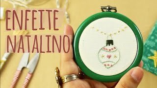 Clube  CÃ­rculo Produtos Que tal fazer enfeite de Natal bordado [upl. by Afatsuom]