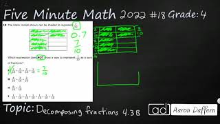 4th Grade STAAR Practice Decomposing Improper Fractions 43B  3 [upl. by Nibor]