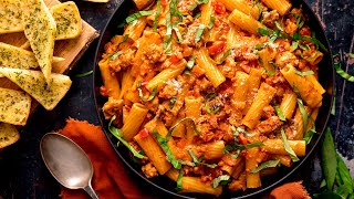 Spicy Sausage Rigatoni  Punchy flavours that all work together SO WELL [upl. by Haramat605]