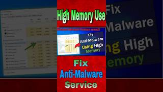 High Memory Use  Anti Malware service off windowsshort [upl. by Yennej]