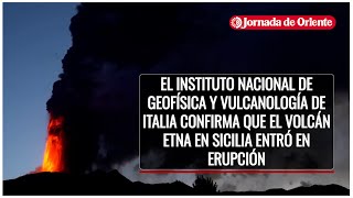 El Instituto Nacional de Vulcanología de Italia confirma que el volcán Etna entró en erupción [upl. by Tekla463]