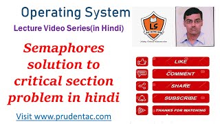 Semaphores solution to critical section problem in hindi  LS Academy [upl. by Nahum]