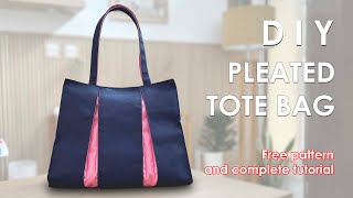 DIY  PLEATED TOTE BAG [upl. by Enelyar297]