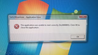 SwitchBoardexe  Application Error SOLVED [upl. by Iasi]