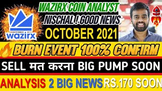 WRX Coin 6th Burning NewsWazirx DEX News Technical Chart Analysis Price Prediction  Rs170 Soon [upl. by Sufur]