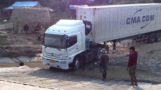 Chiang Khong Truck Ferry to Laos [upl. by Noach]