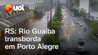 Chuvas no Rio Grande do Sul Rio Guaíba transborda em Porto Alegre veja vídeo [upl. by Rendrag]