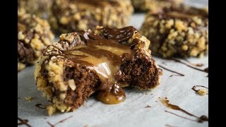 Шоколадноореховое печенье с карамелью  Chocolate Walnut Caramel Cookies  Tanya Shpilko [upl. by Llyrad]