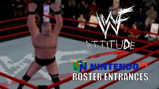 WWF Attitude N64  Roster Entrances [upl. by Luapleahcim]