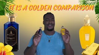 XERJOFF ERBA PURA GOLD VS ALEXANDRIA FRAGRANCES TROPICAL AURA GOLD FRAGRANCE REVIEW [upl. by Aniat84]