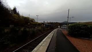 Scotrail DMU parked in siding at Crianlarich on 20241027 on Calf Visinse 3d VR180 [upl. by Ahsennod562]