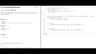 LeetCode 22 Generate Parentheses Golang amp Java [upl. by Aramahs764]