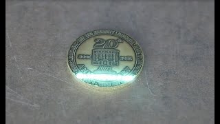 Coin Deep Engraving By 25D 50w Ezcad3 Fiber Laser Marking Machine [upl. by Enayd]