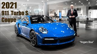 2021 Porsche 911 Turbo S Coupe in quotNogaro Bluequot  Walkaround [upl. by Refitsirhc775]