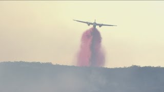 Brush fire burning north of Campo near I8 explodes to 350 acres [upl. by Eniamat]