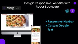 React Bootstrap Navbar and custom font Tamil  Design responsive webpage  React Bootstrap Project [upl. by Ofilia]