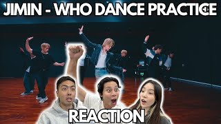 CHOREOGRAPHY 지민 Jimin ‘Who’ Dance Practice REACTION [upl. by Neyud436]