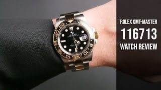 Rolex GMTMaster II Ref 116713 Black Dial Watch Review  Bobs Watches [upl. by Sheilah]