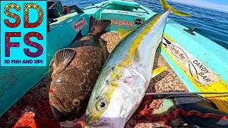 Fishing The Golden Reef Baja California Yellowtail amp Grouper Solo Skiff Spring 2024 YoYo Iron SDFS [upl. by Auoh973]