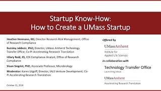 Startup KnowHow How to Create a UMass Startup [upl. by Neltiac]