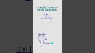 Simplificación de raíces cuadradas [upl. by Ecirtram]