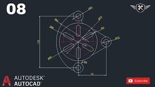 Autocad 2d Practice Drawing 08  AutoCAD tutorial for beginners akd autocad design [upl. by Palmer881]