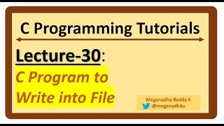 CProgramming Tutorials  Lecture30  Write data into FILE CProgram [upl. by Odab]