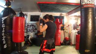 Maintaining Balance in Punch to Kick Transitions  Female Muay Thai [upl. by Vorster]