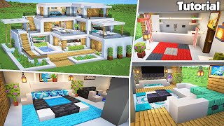 Minecraft Modern House 46 Interior Tutorial  How to Build  💡Material List in Description [upl. by Meir]