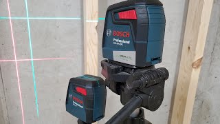 Bosch Red vs Green Cross Line Laser Level Comparison  GLL30 vs GLL4020g [upl. by Ocirne]