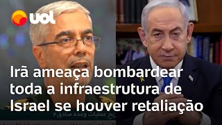 Irã ameaça bombardear ‘toda a infraestrutura’ de Israel se houver em retaliação após mísseis [upl. by Nosloc]