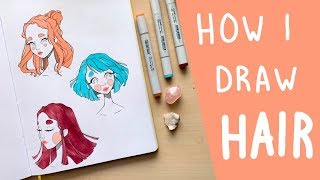 How to Draw Hair  Starting with Shapes amp Adding Details [upl. by Aihtniroc908]