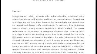 Multi Operator Spectrum and MEC Resource Sharing in Next Generation Cellular Networks [upl. by Ammann466]